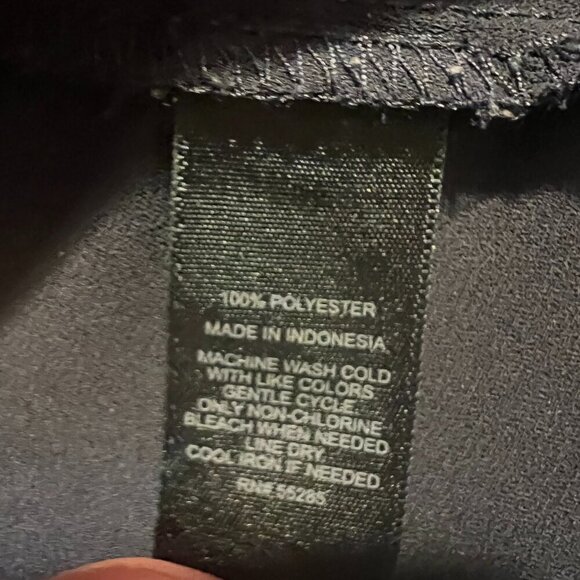 Express Navy Sheer Ruffled Polka Dot Sleeve Blouse, Size Medium - Picture 16 of 16